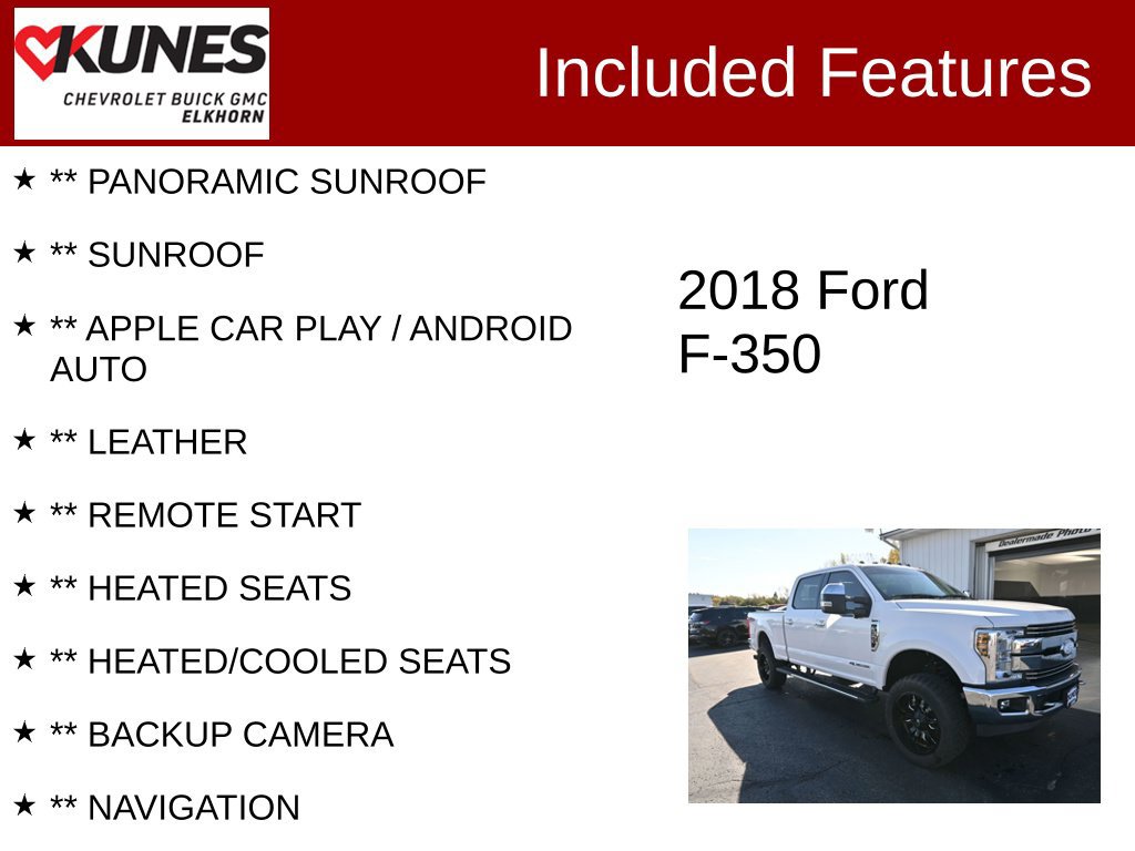 Used 2018 Ford F350 Lariat w/ Lariat Ultimate Package AWD/4WD image 2