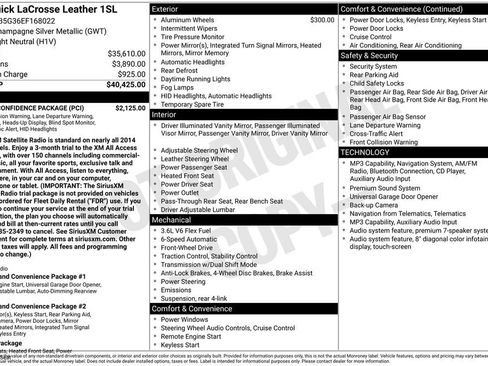 Used 2014 Buick LaCrosse Leather w/ Driver Confidence Package FWD image 42