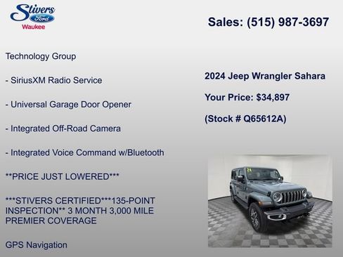 Used 2024 Jeep Wrangler Unlimited Sahara w/ Technology Group AWD/4WD image 22