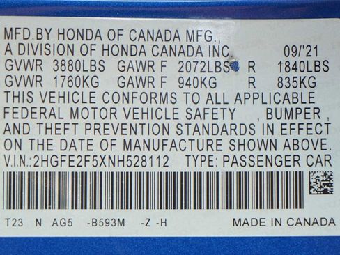 Used 2022 Honda Civic Sport image 30