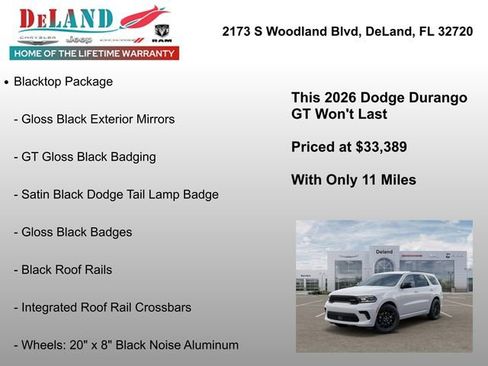New 2026 Dodge Durango GT w/ Blacktop Package RWD image 6