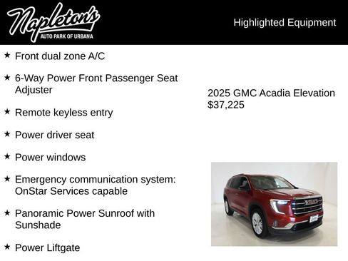 Used 2025 GMC Acadia Elevation w/ Elevation Premium Package FWD image 16
