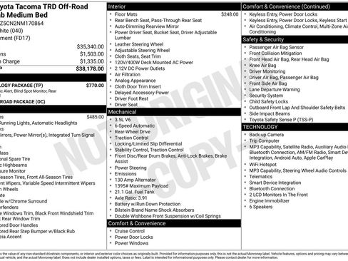 Used 2022 Toyota Tacoma TRD Off-Road w/ Technology Package RWD image 21