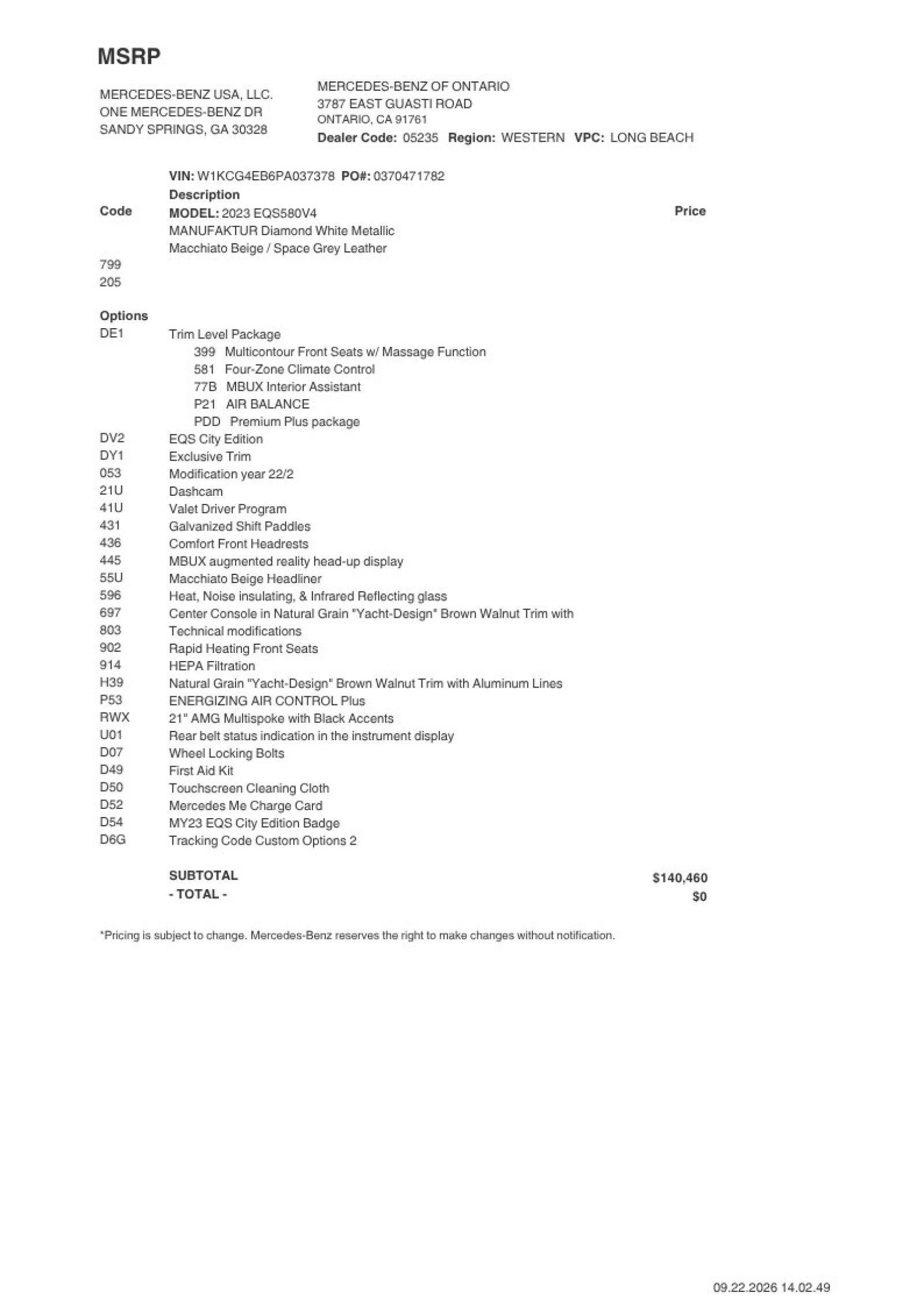 Certified 2023 Mercedes-Benz EQS 580 4MATIC Sedan image 2