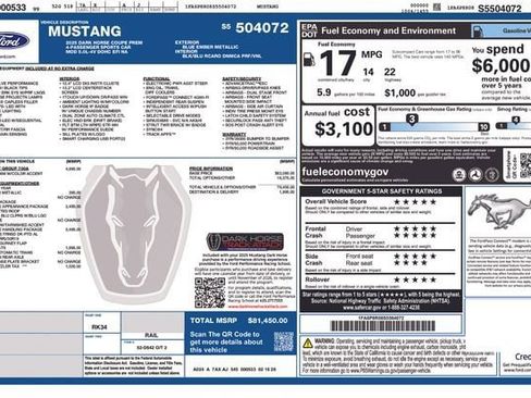 New 2025 Ford Mustang Dark Horse w/ Dark Horse Handlin Package image 9