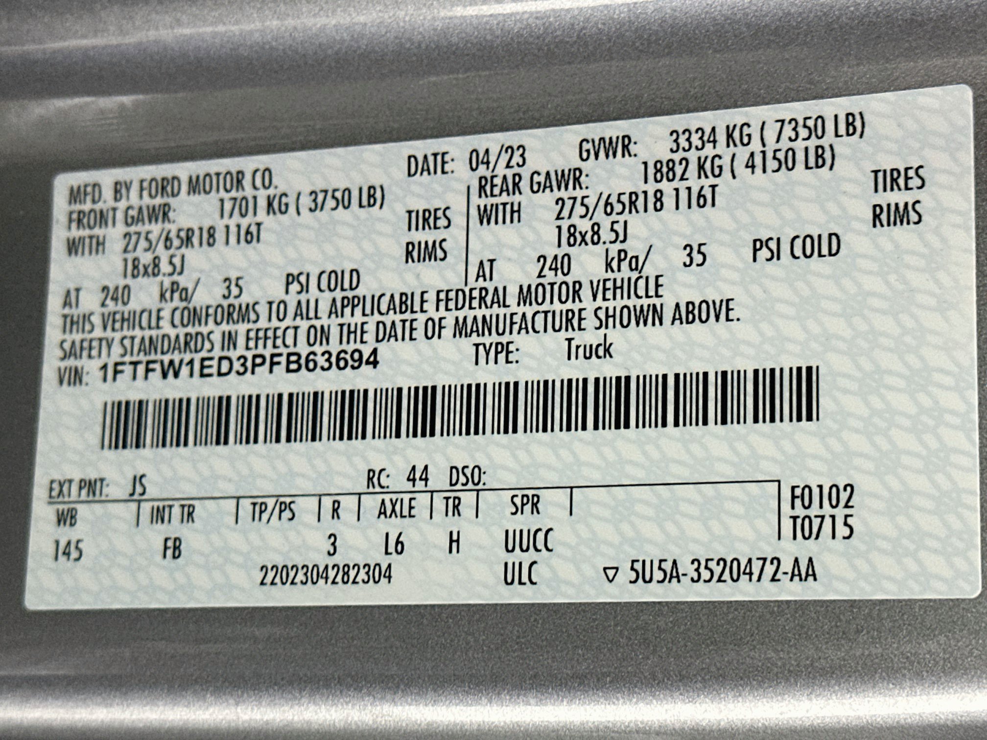 Used 2023 Ford F150 XLT w/ Equipment Group 302A High AWD/4WD image 12