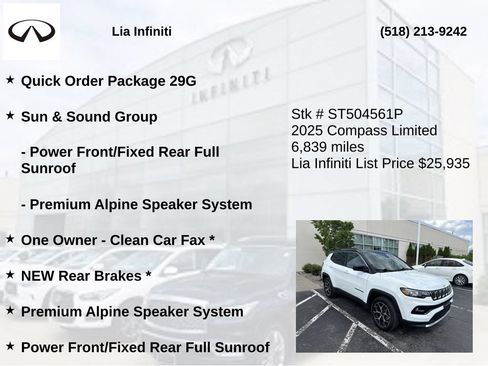 Used 2025 Jeep Compass Limited w/ Sun & Sound Group AWD/4WD image 10