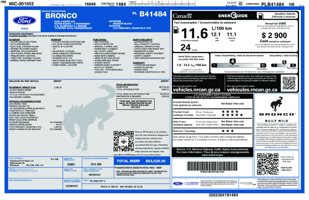 Used 2023 Ford Bronco Outer Banks AWD/4WD image 5