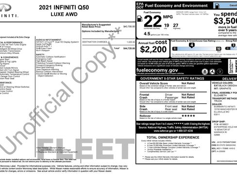 Used 2021 INFINITI Q50 Luxe AWD/4WD image 35