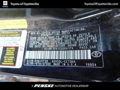 Used 2012 Toyota Camry SE FWD image 9