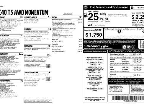 Used 2022 Volvo XC40 T5 Momentum w/ Premium Package image 53