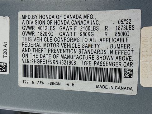 Used 2022 Honda Civic Touring image 12