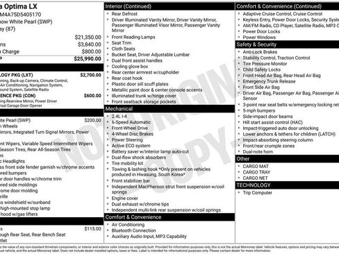 Used 2013 Kia Optima LX w/ Technology Pkg FWD image 2
