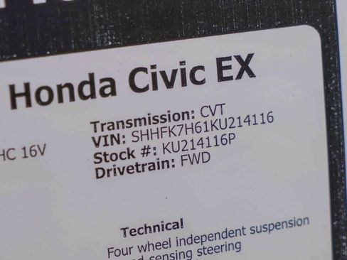 Used 2019 Honda Civic EX image 28