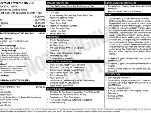 Used 2027 Chevrolet Traverse RS AWD/4WD image 16