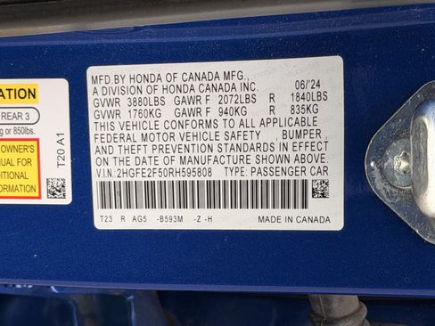 Certified 2024 Honda Civic Sport image 29