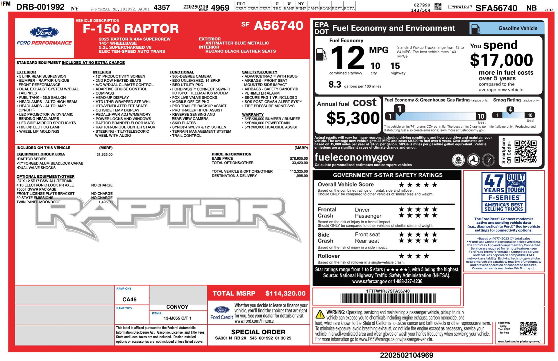 Used 2025 Ford F150 Raptor w/ Equipment Group 803A Raptor R AWD/4WD image 21