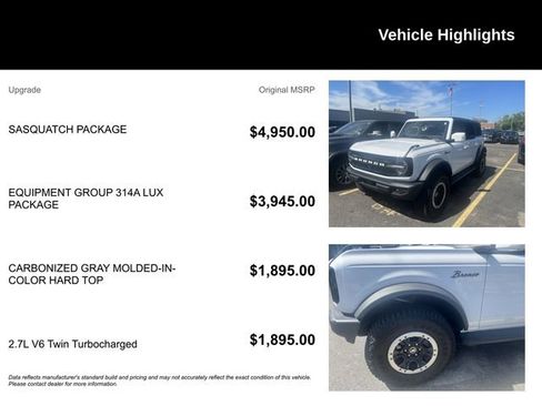 Used 2023 Ford Bronco Outer Banks w/ Sasquatch Package AWD/4WD image 3