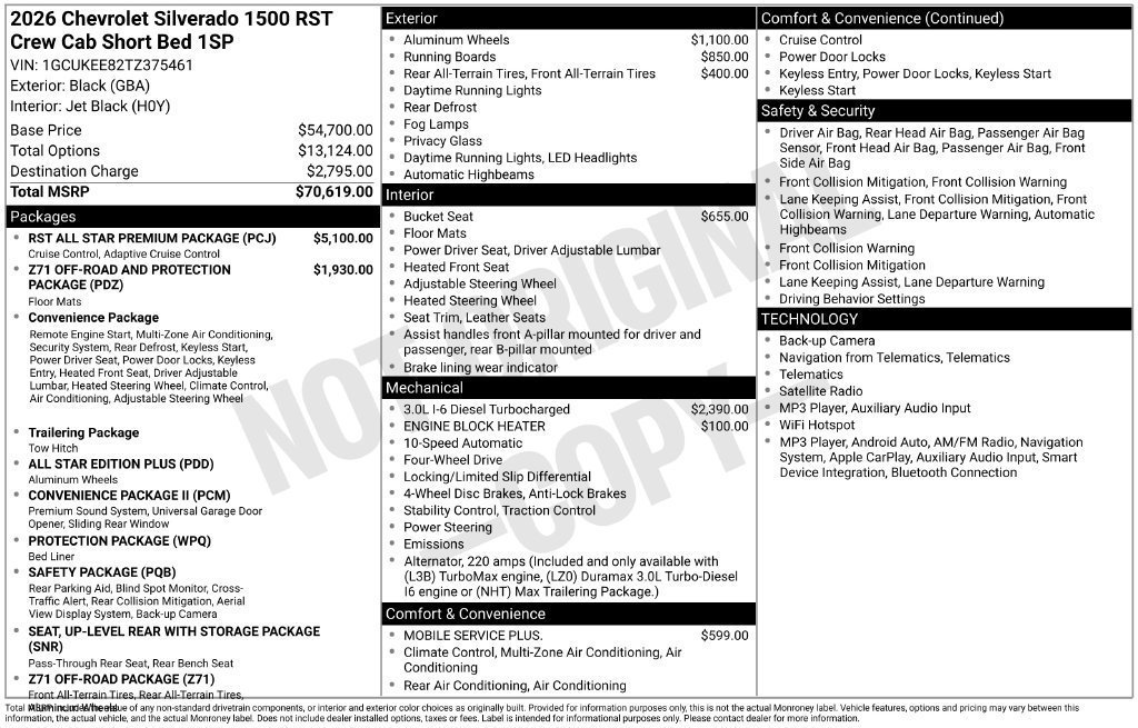 New 2026 Chevrolet Silverado 1500 RST w/ RST All Star Premium Package AWD/4WD image 5