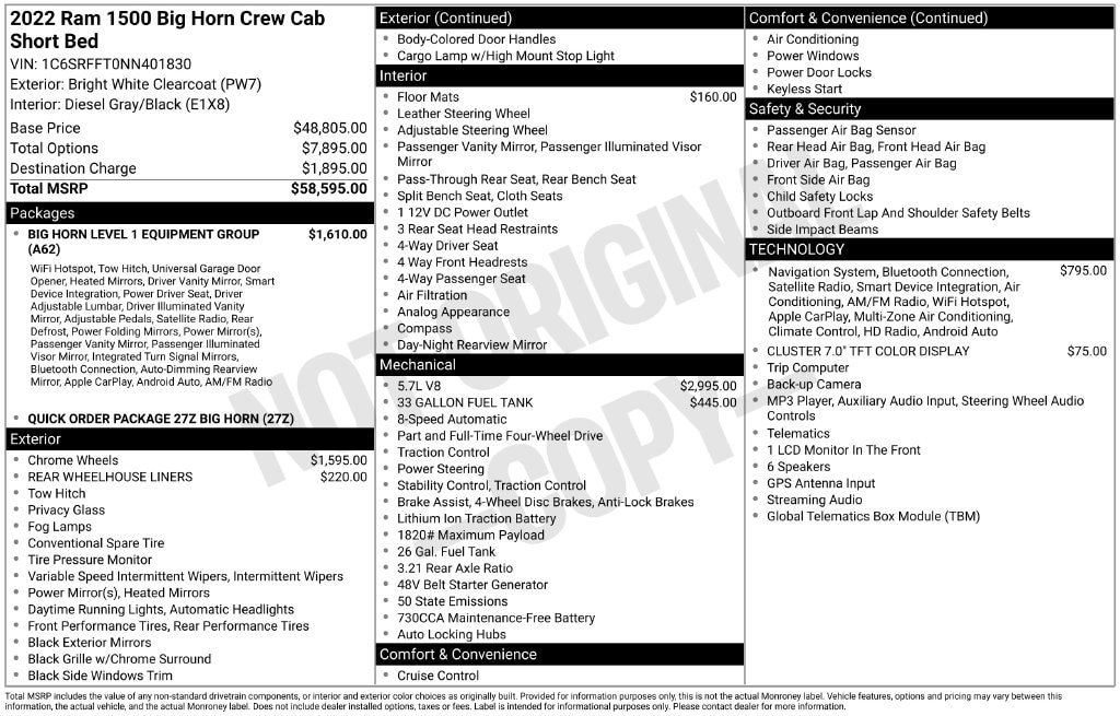 Used 2022 RAM 1500 Big Horn AWD/4WD image 52