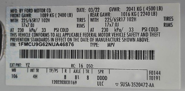 Used 2022 Ford Escape SE AWD/4WD image 40