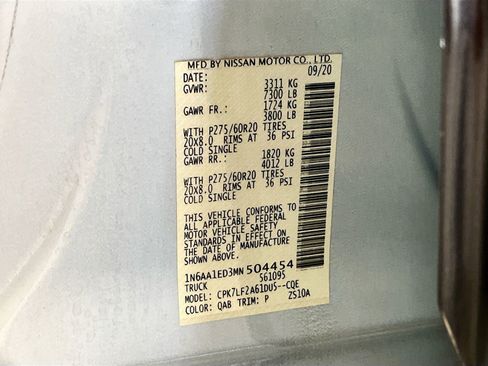 Used 2021 Nissan Titan Platinum Reserve w/ Moonroof Package image 33