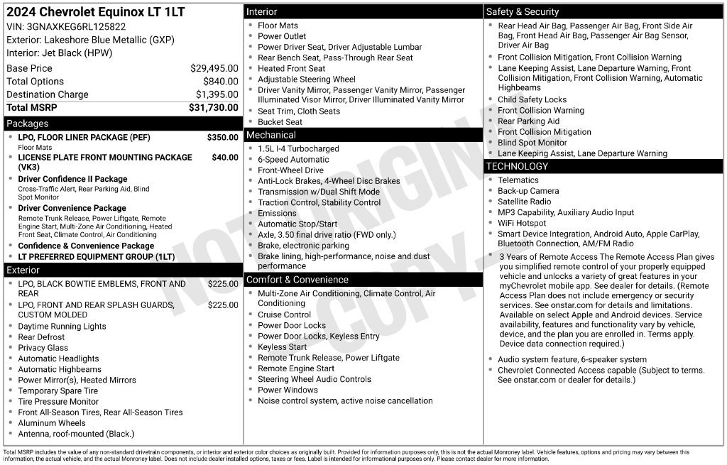 Used 2024 Chevrolet Equinox LT w/ LPO, Floor Liner Package FWD image 21