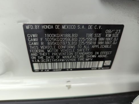 Certified 2024 Honda HR-V Sport image 23