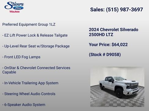 Used 2024 Chevrolet Silverado 2500 LTZ w/ LTZ Convenience Package AWD/4WD image 34