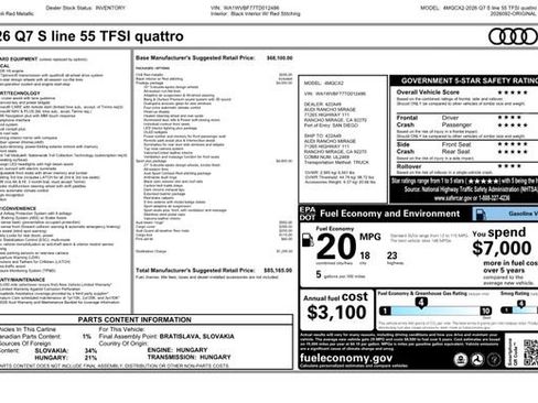 New 2026 Audi Q7 3.0T Prestige AWD/4WD image 41
