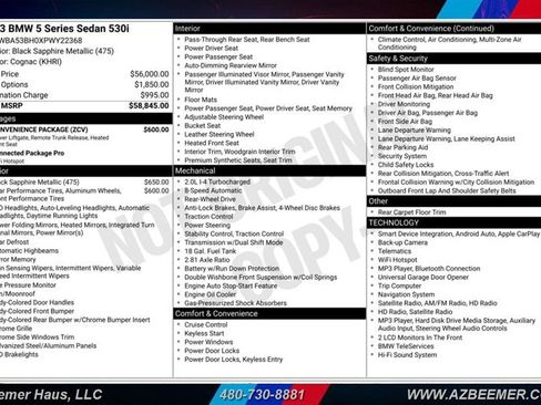 Used 2023 BMW 530i w/ Convenience Package RWD image 3
