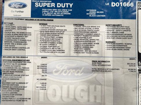 Used 2020 Ford F250 Lariat w/ Lariat Ultimate Package AWD/4WD image 38