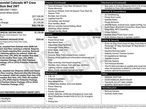 Used 2021 Chevrolet Colorado W/T w/ Custom Special Edition image 1