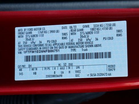 Used 2022 Ford F150 Lariat w/ Equipment Group 502A High image 39