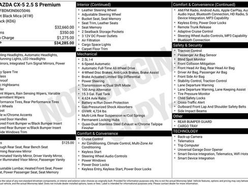 Used 2022 MAZDA CX-5 AWD 2.5 S w/ Premium Package image 5