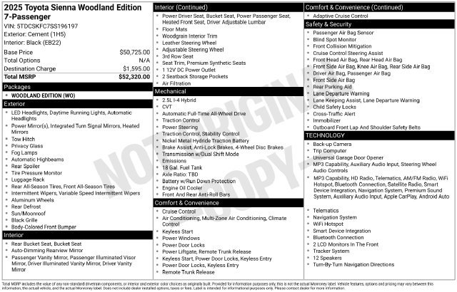 Used 2025 Toyota Sienna XLE Woodland Edition AWD/4WD image 9