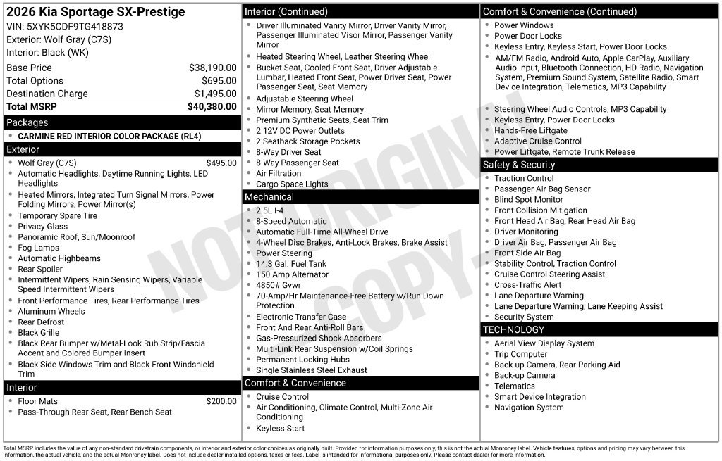 New 2026 Kia Sportage SX AWD/4WD image 4