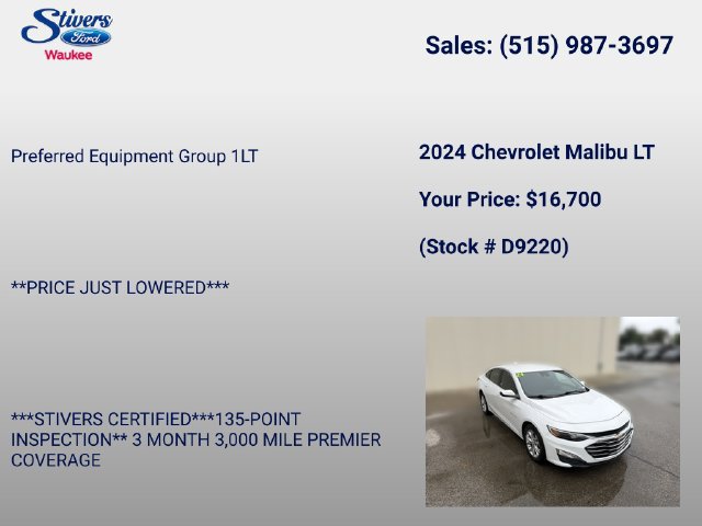 Used 2024 Chevrolet Malibu LT FWD image 8