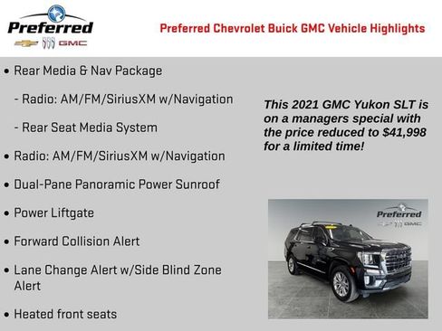 Certified 2021 GMC Yukon SLT w/ SLT Premium Package AWD/4WD image 2
