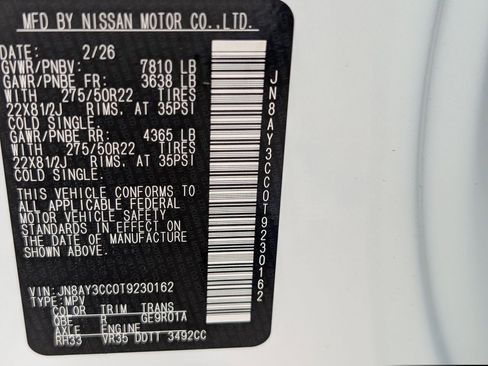 New 2026 Nissan Armada Platinum Reserve AWD/4WD image 22