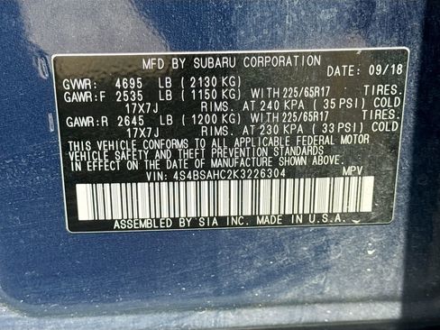 Used 2019 Subaru Outback 2.5i Premium w/ Popular Package #2 AWD/4WD image 41