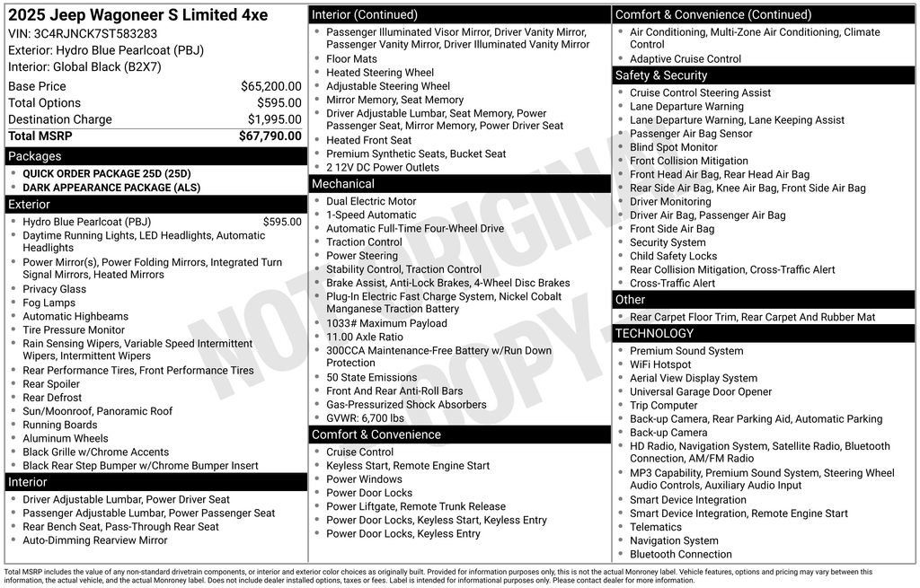 Used 2025 Jeep Wagoneer S Limited AWD/4WD image 28