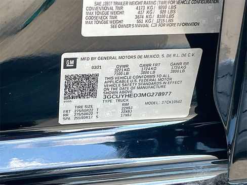 Used 2021 Chevrolet Silverado 1500 High Country w/ Technology Package image 34