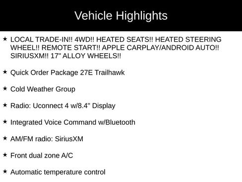 Used 2019 Jeep Cherokee Trailhawk w/ Cold Weather Group AWD/4WD image 33