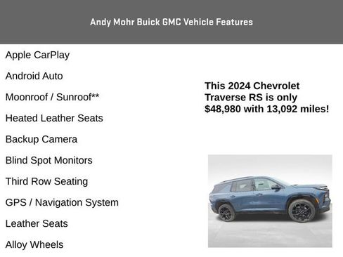 Used 2024 Chevrolet Traverse RS AWD/4WD image 4
