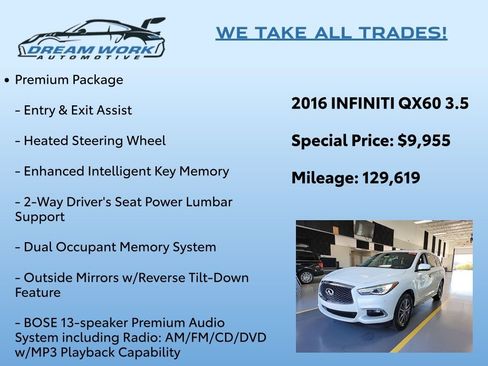 Used 2016 INFINITI QX60 Base w/ Premium Plus Package image 2