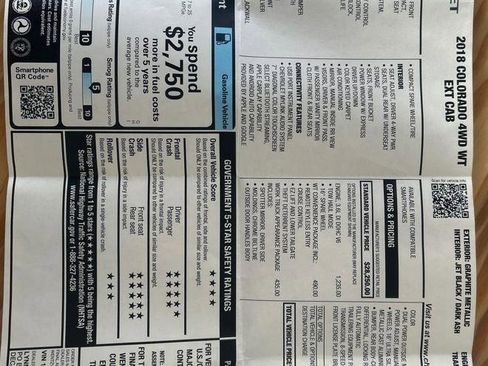 Used 2018 Chevrolet Colorado W/T w/ WT Convenience Package image 16