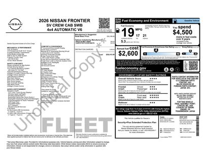 Used 2026 Nissan Frontier SV