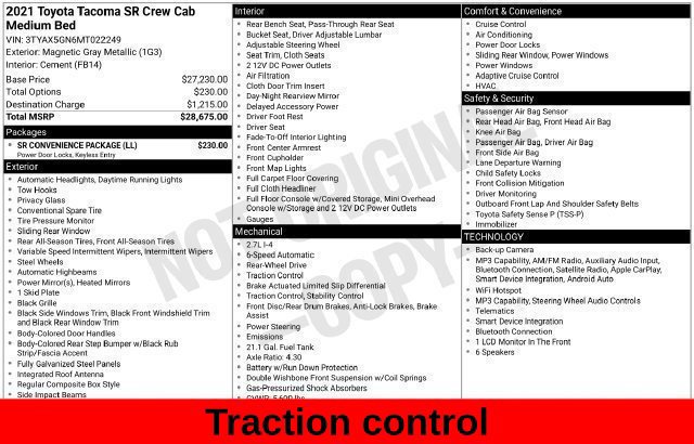 Used 2021 Toyota Tacoma SR w/ SR Convenience Package RWD image 21