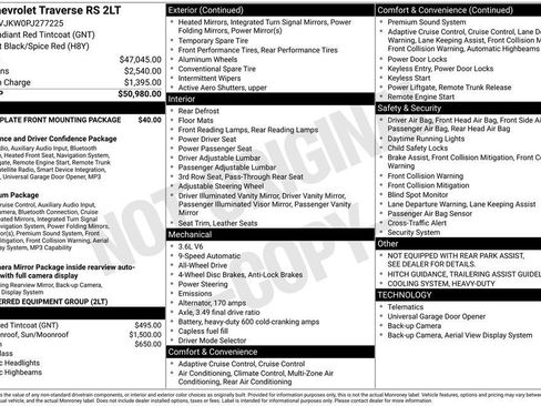 Certified 2023 Chevrolet Traverse RS AWD/4WD image 48